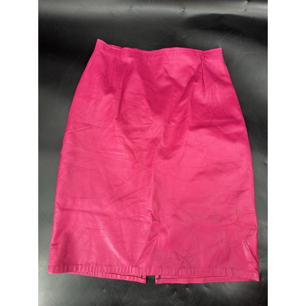 Vintage 1980 FIRENZE Santa Barbara Soft Lined Leather Skirt Size 10 Midi Barbie